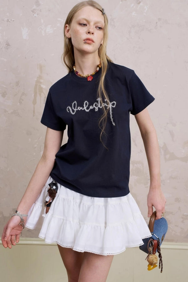 Silk Embroidered Tee