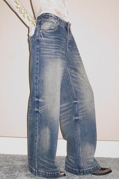Washed Blue Denim Jeans