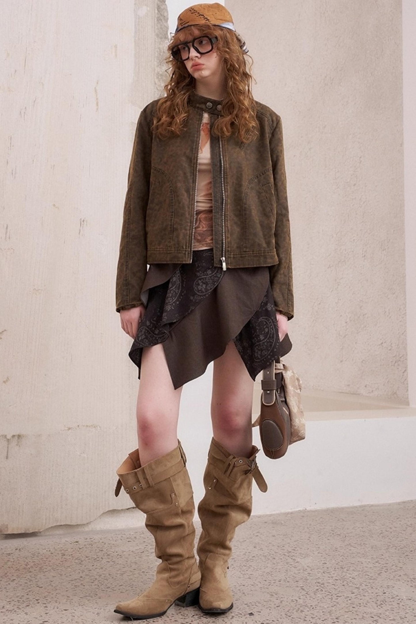 Washed Short Shoulder Jacket