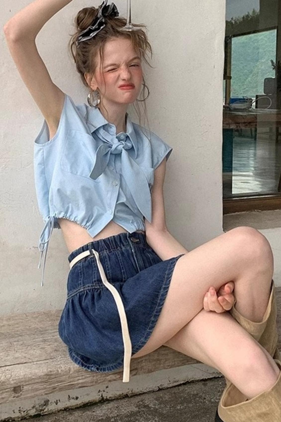 Tie-Back Sleeveless Top