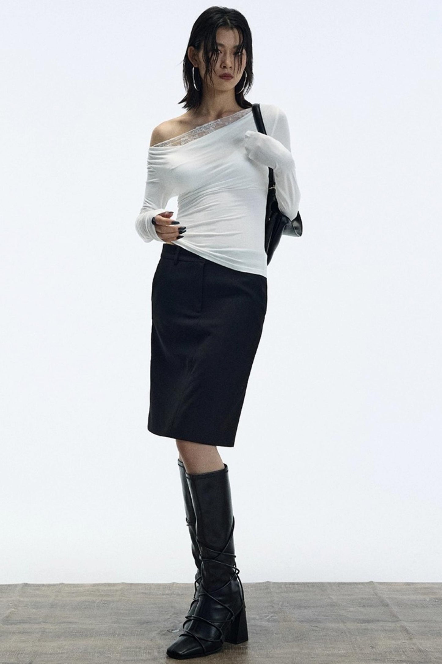 Minimalist Straight Suit Skirt