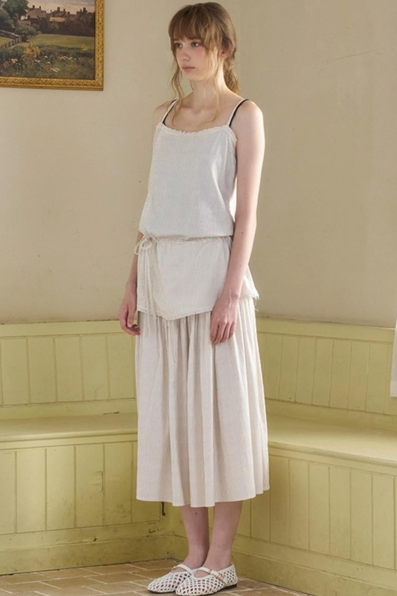 Retro Loose A-Line Stripe Skirt