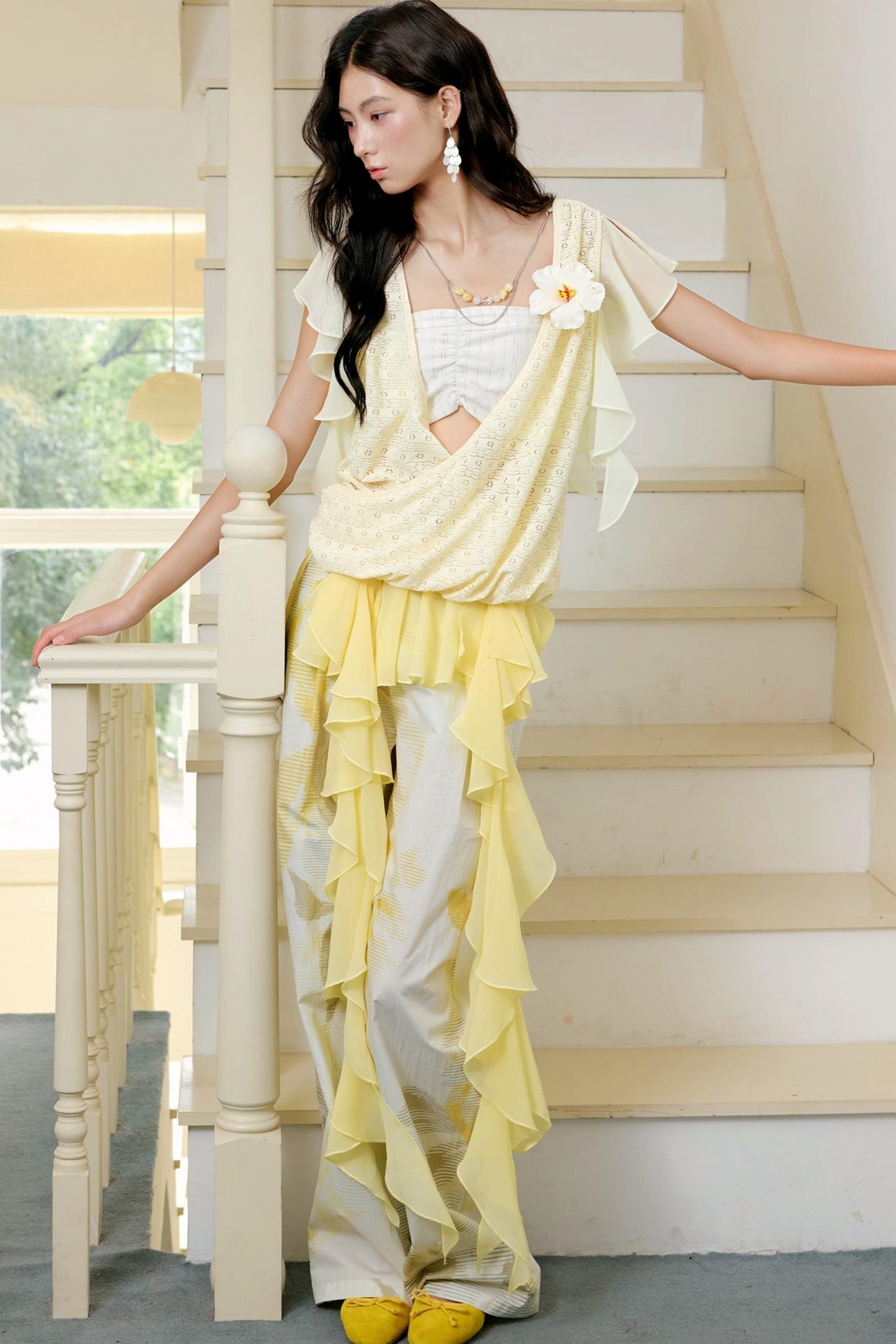 Yellow Stripe Knit Top