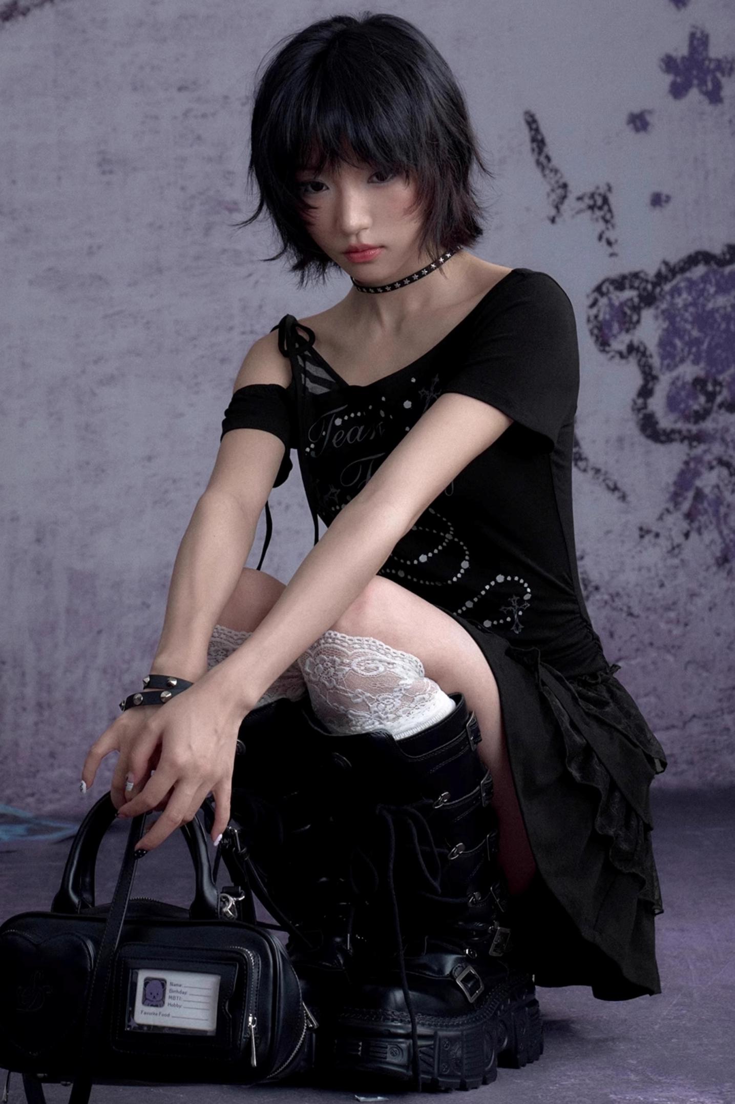 Patchwork Slash Dress