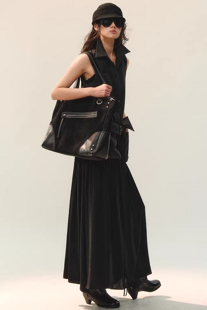 Ink Tone Belted Dress