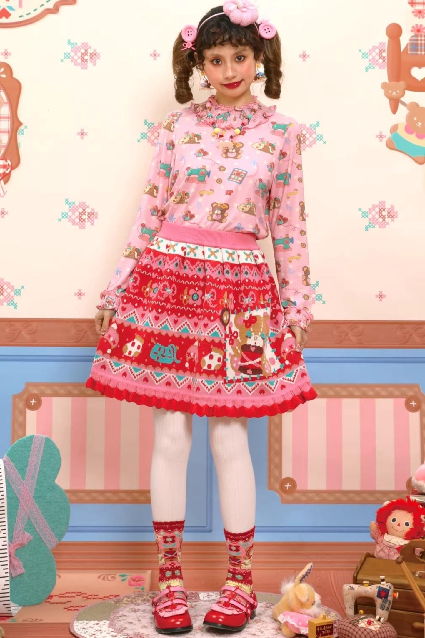 Fair Isle Knitted Lace Skirt