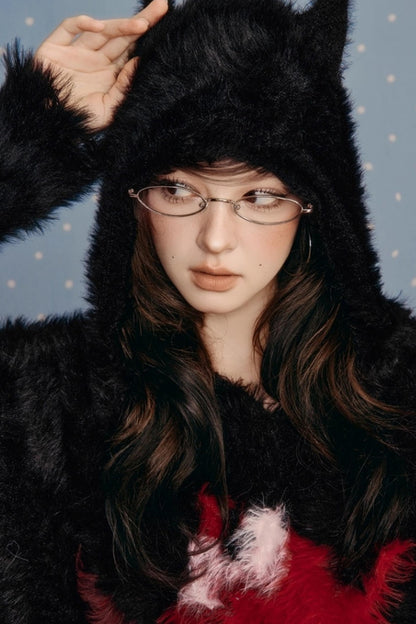 Winter Devil Hooded Sweater Top