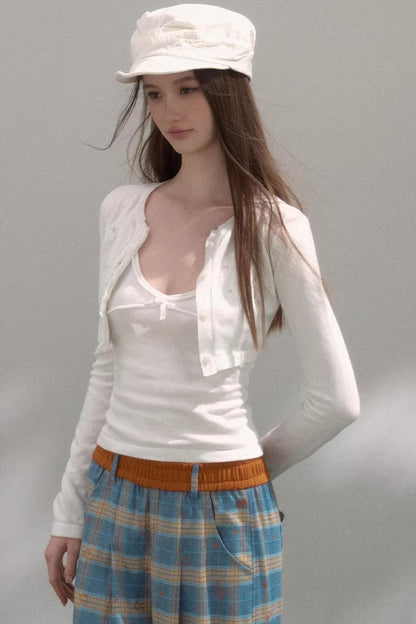 Sweet Embroidered Knitwear Set