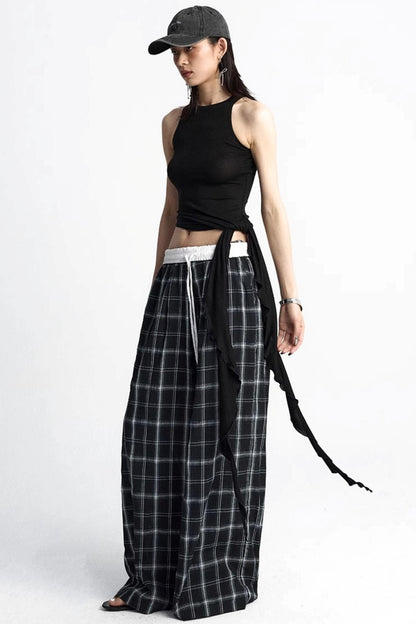 Black Ruffle Streamer Vest