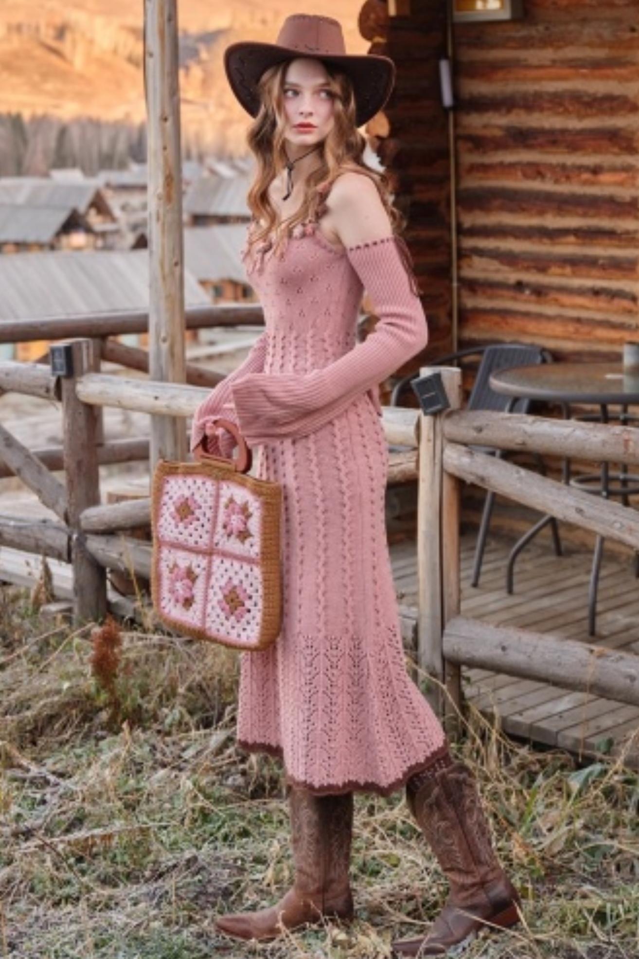 Juliet Retro Wool Knit Dress Set-Up