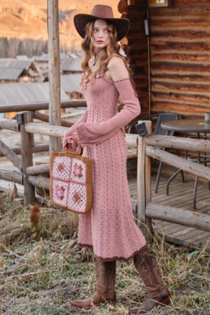 Juliet Retro Wool Knit Dress Set-Up