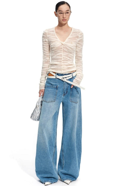 Sheer Slim Long Sleeve Knit Top