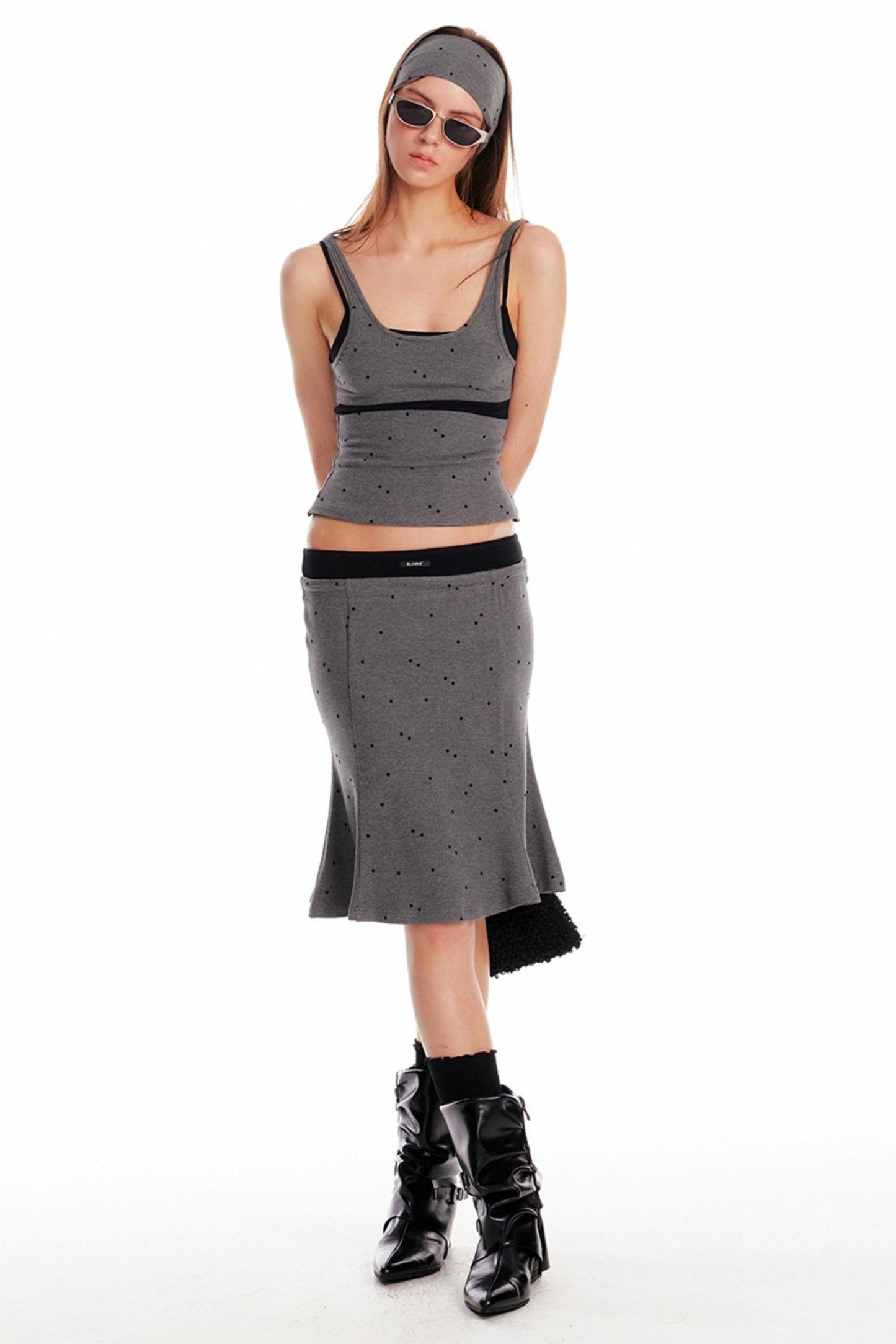 Summer Knit Suspender Skirt Set-Up