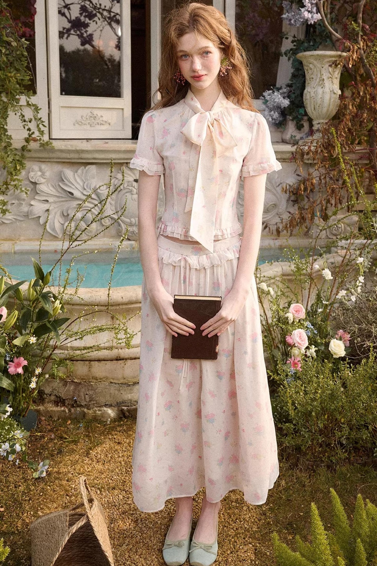 Mediterranean Chiffon Skirt Set-Up