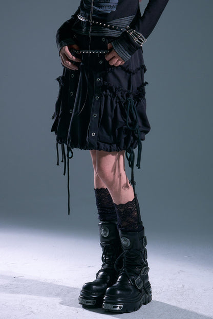 Raw Edge Puffy Bud Skirt