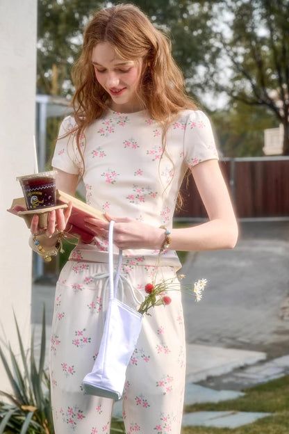 Blue Velvet Floral Top Set-Up