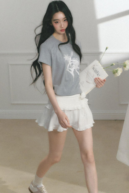 Floral Print Summer Short Sleeve Top