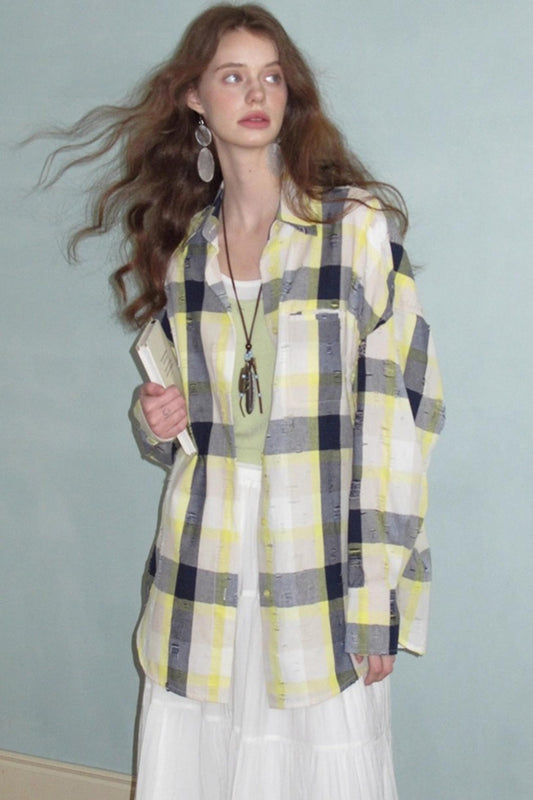 Neoclassical Ripped Check Shirt
