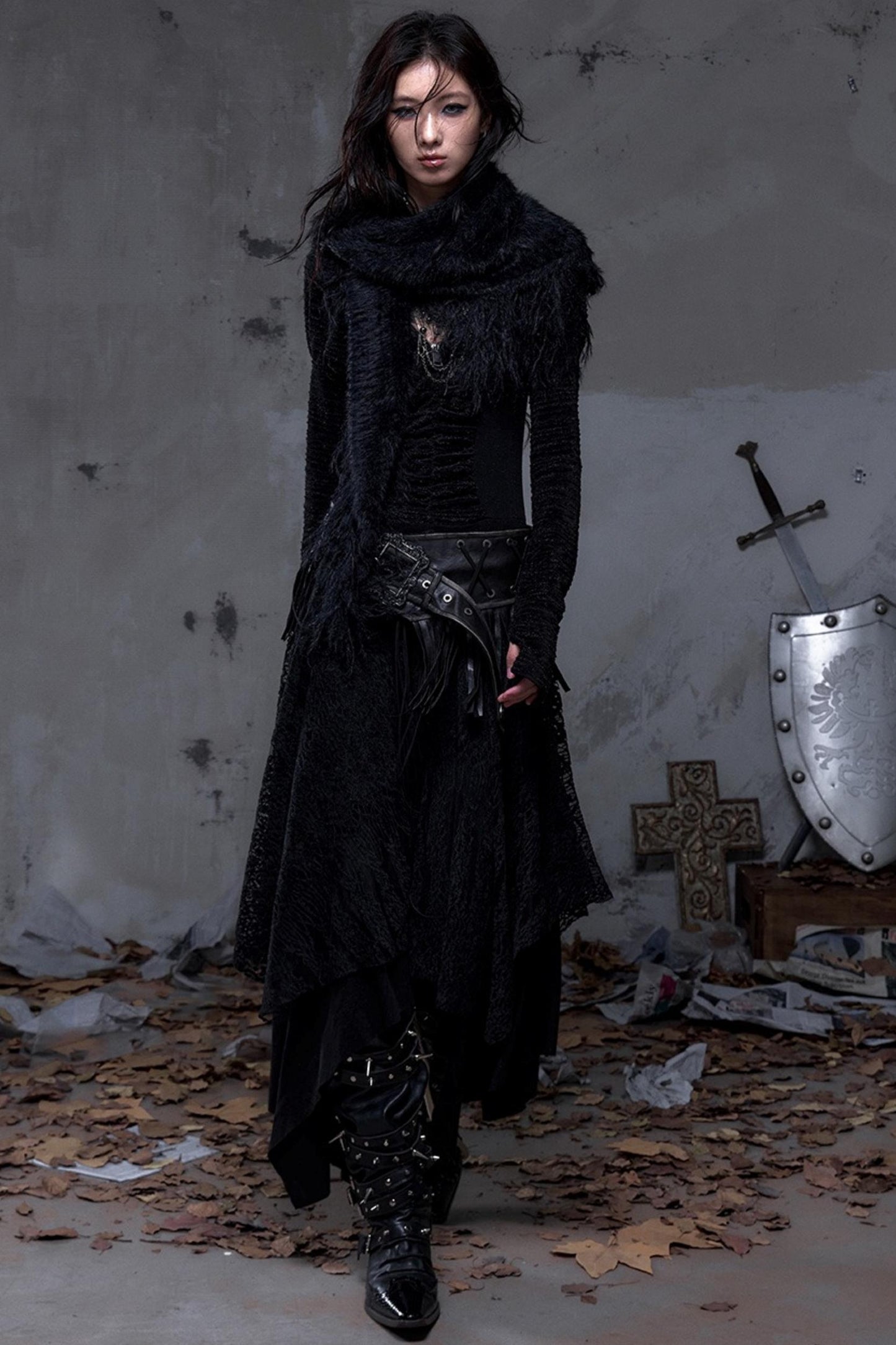 Vintage Fringe Triangle Scarf