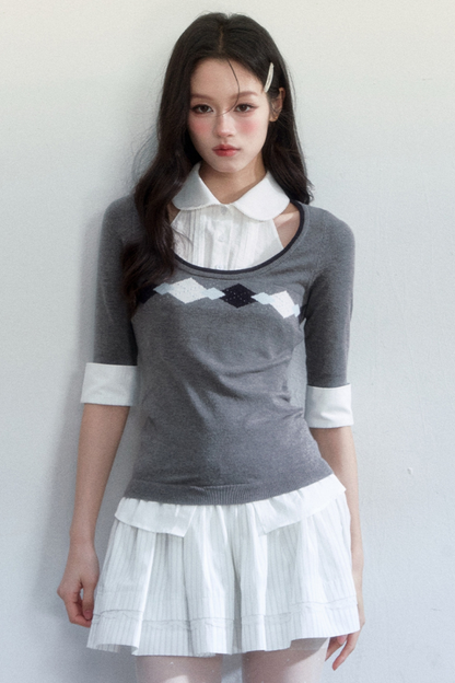 Korean-Style Decorative Shirt Collar