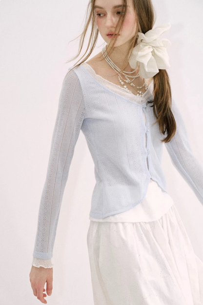 Artist-Designed Lace Knit Top