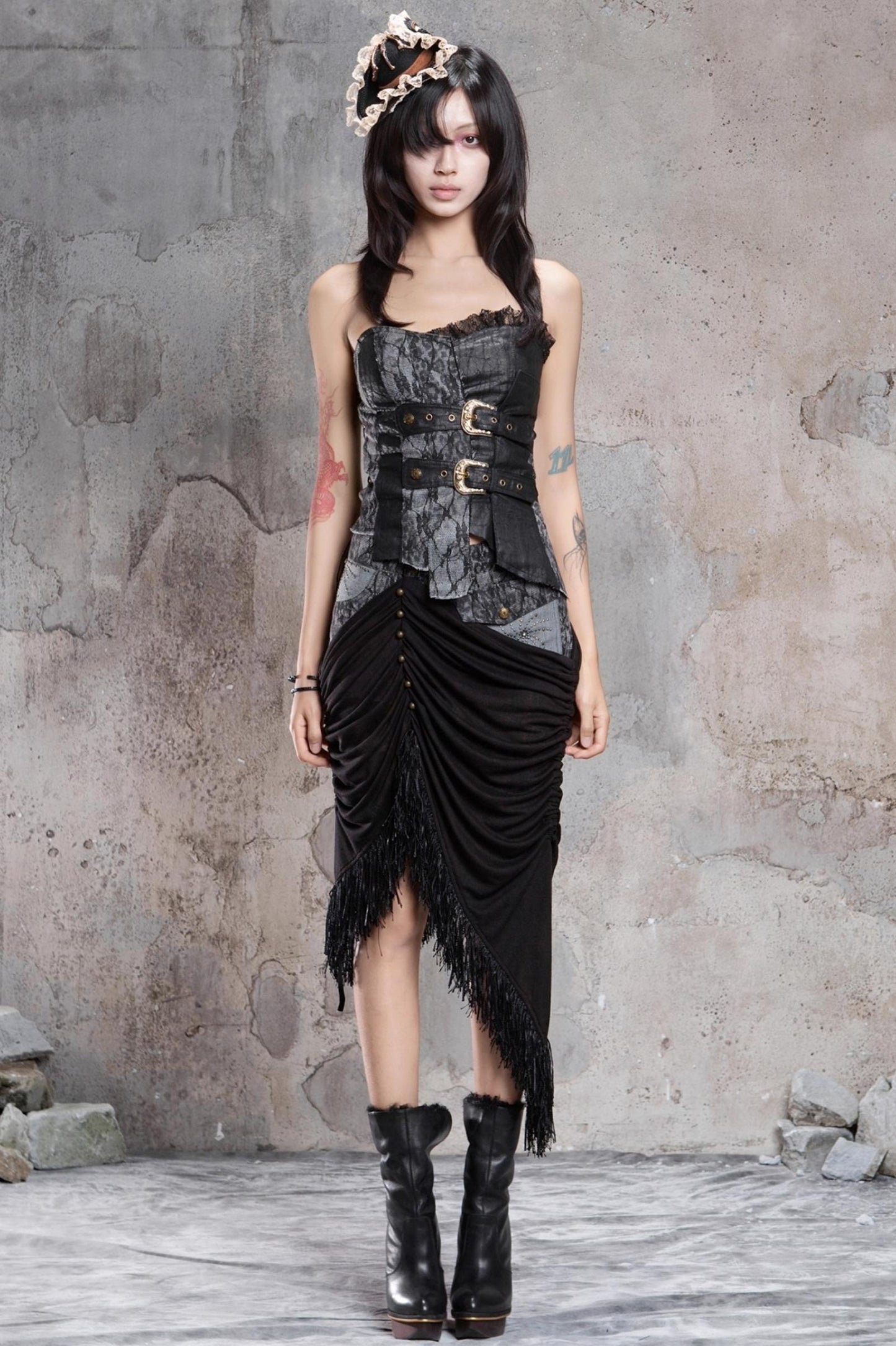 Patchwork Knit Skirt