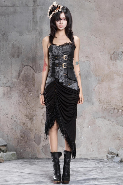 Patchwork Knit Skirt