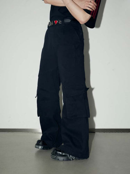 Multi Pocket Wide Leg Cargo Pants