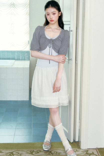 Blue Tencel A-Line Skirt
