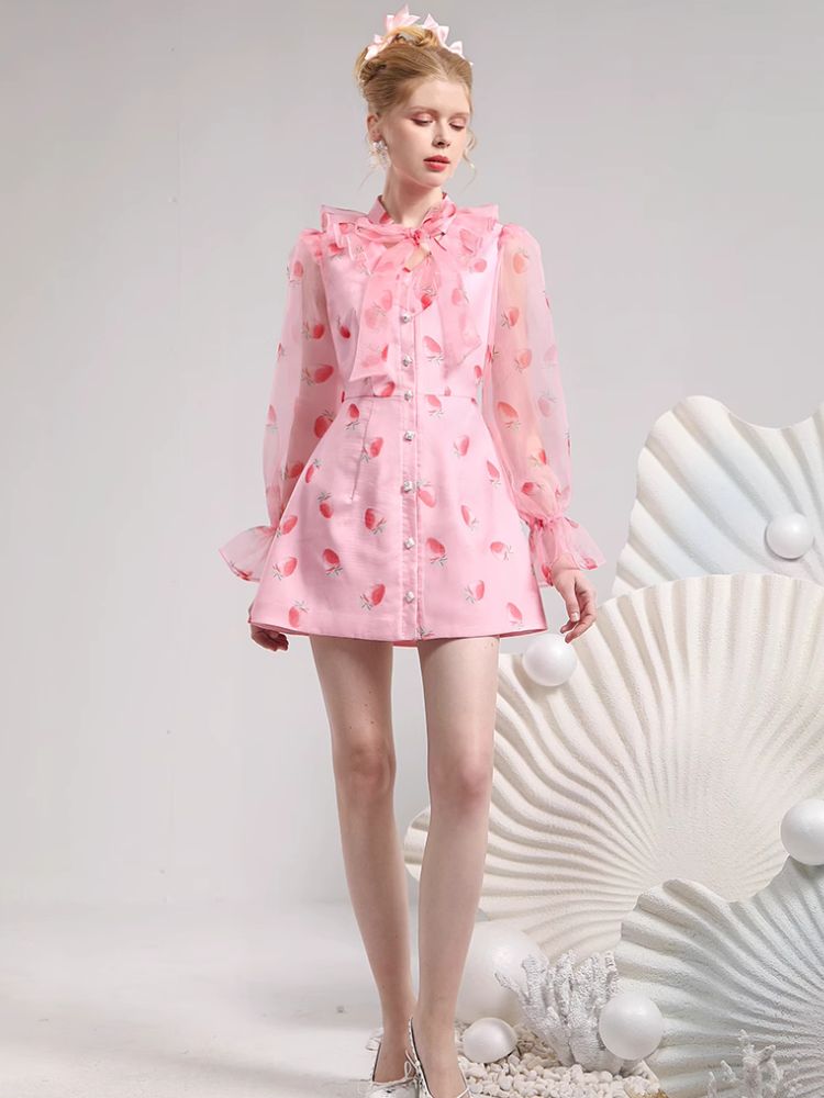 Sweet aging strawberry dress