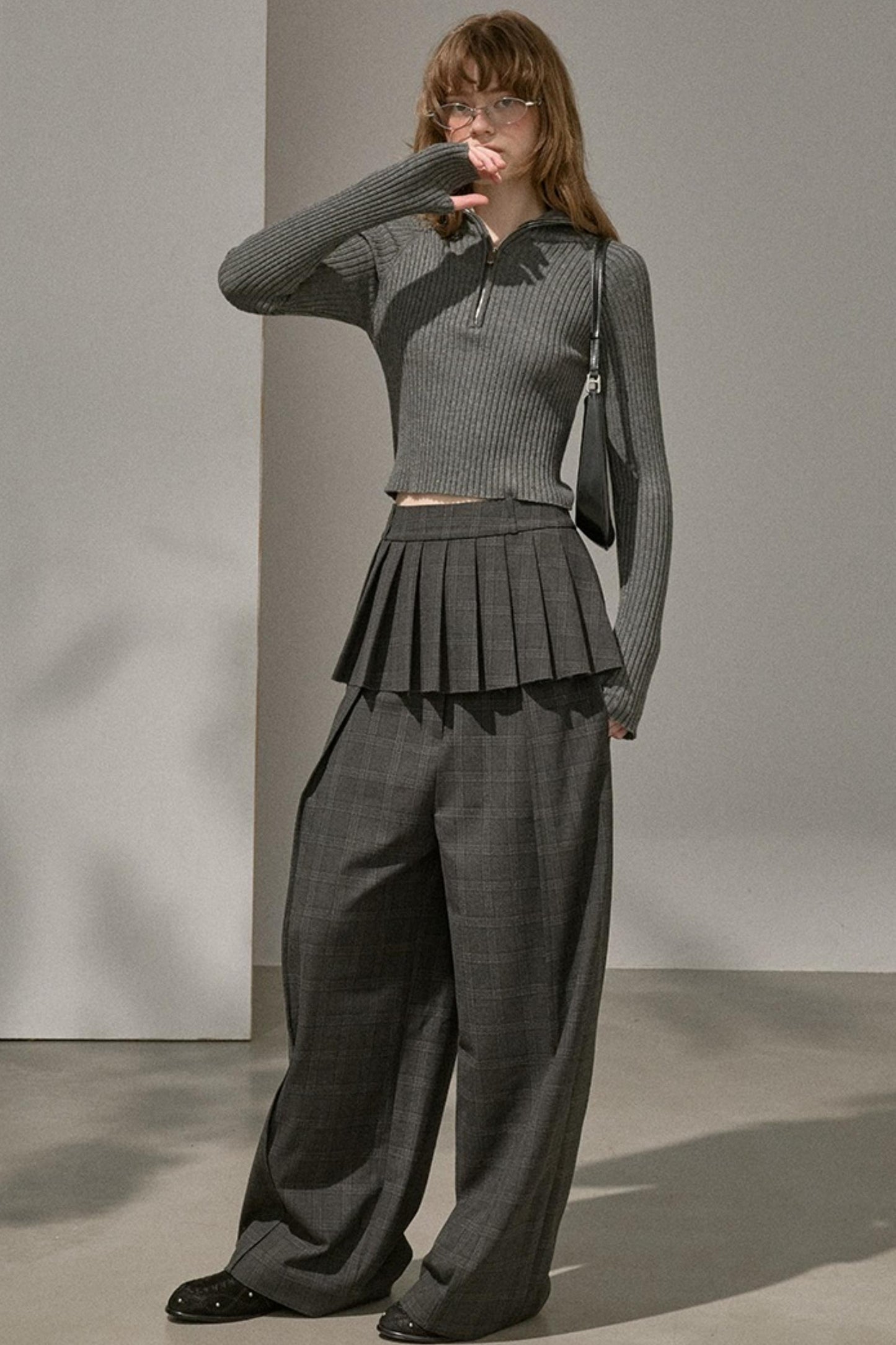 Stand-Up Collar Bottom Sweater