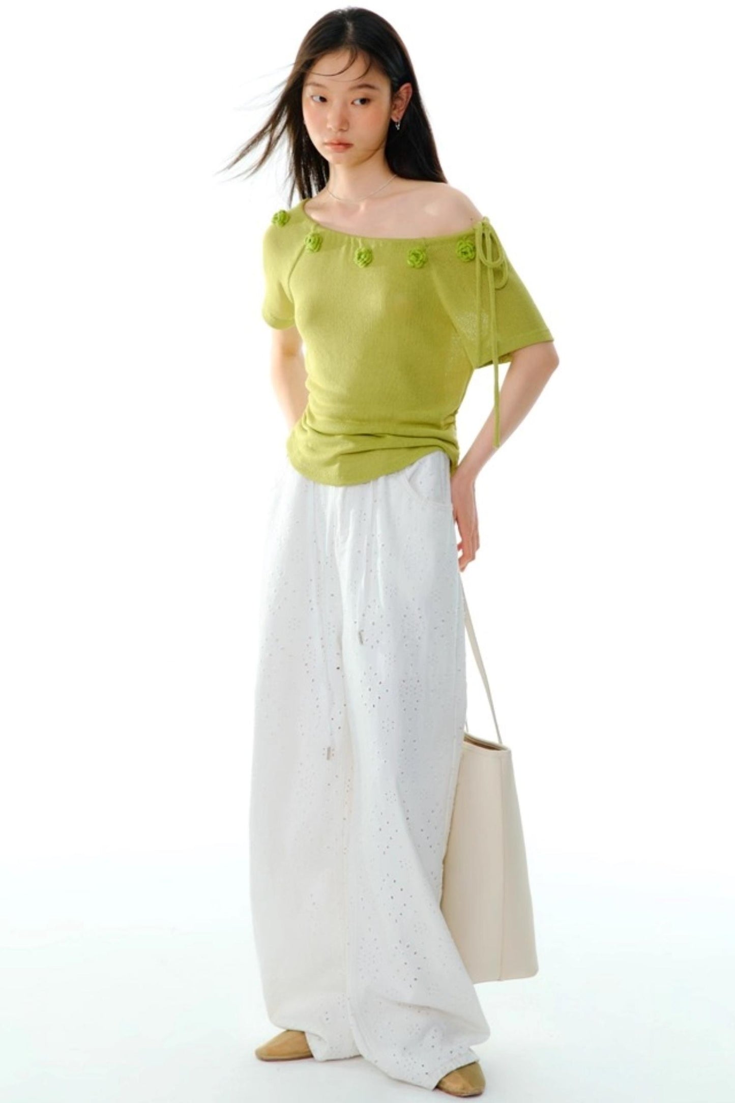 Flower Crochet Knit Top