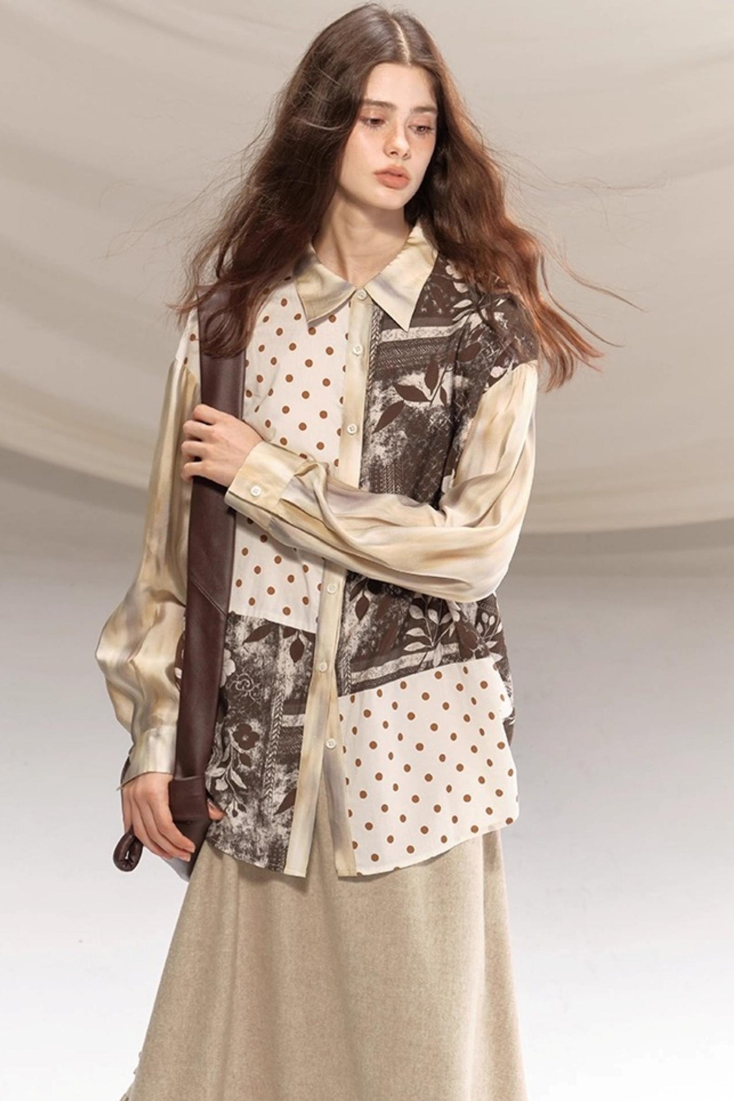 Fireplace Whispers Artistic Loose Shirt