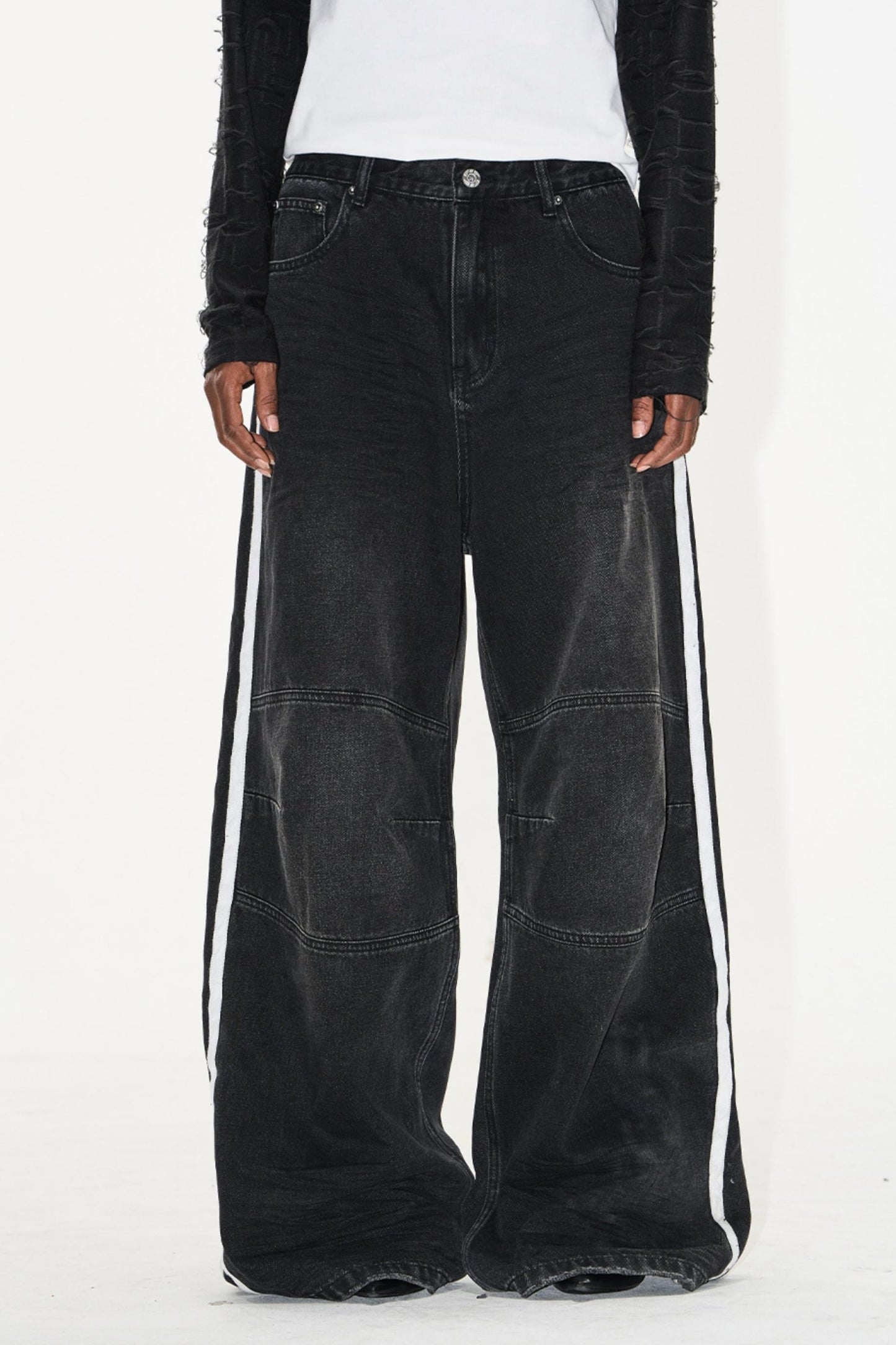 Relaxed Color-Block Jeans