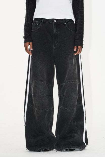 Relaxed Color-Block Jeans