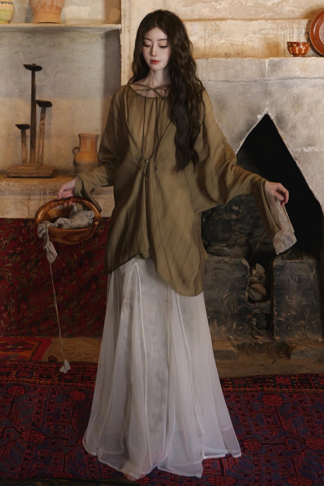 French Romantic Tencel Mesh Skirt Set-Up