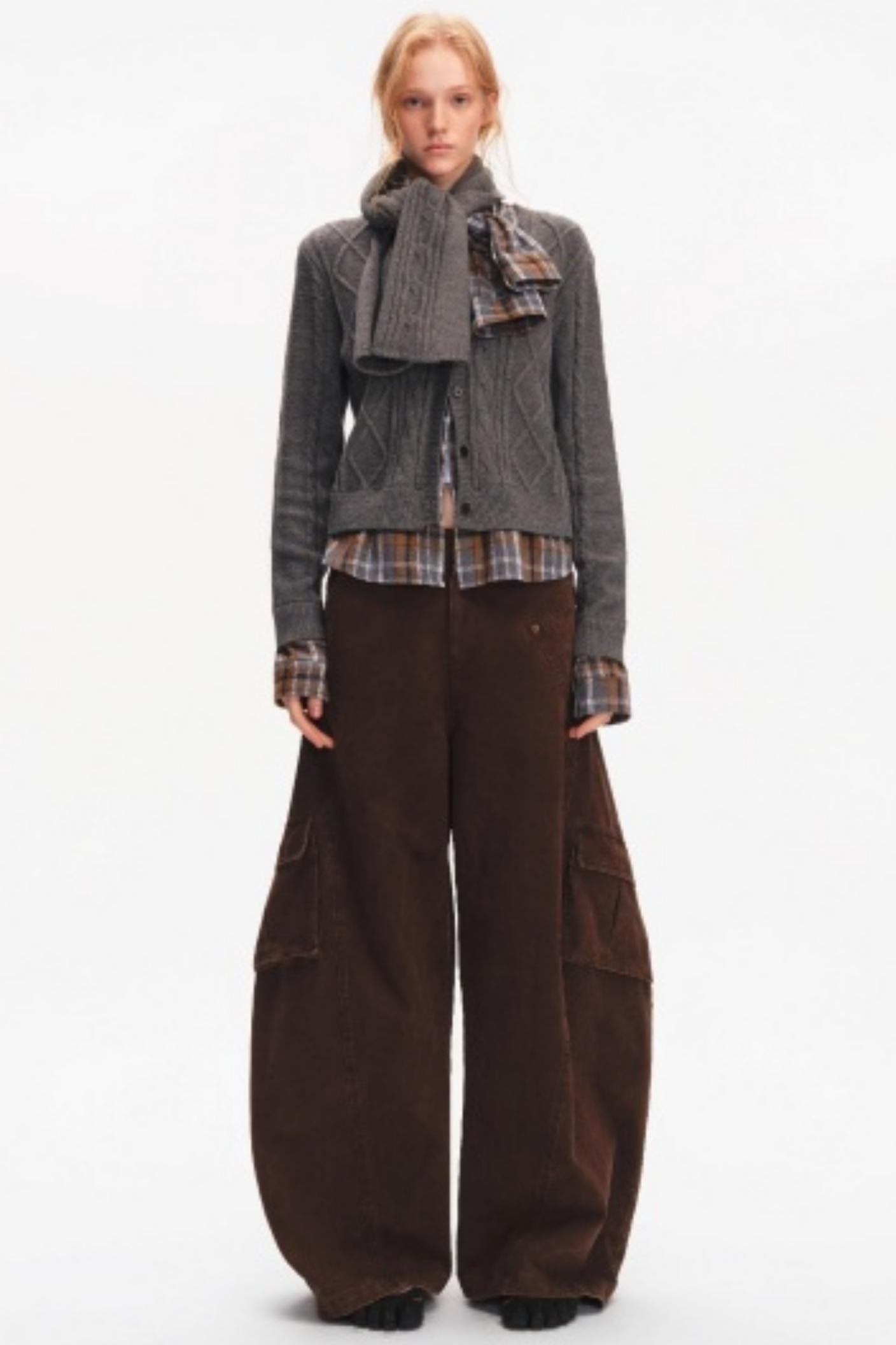 Wool Twist Pattern Cardigan Set-Up