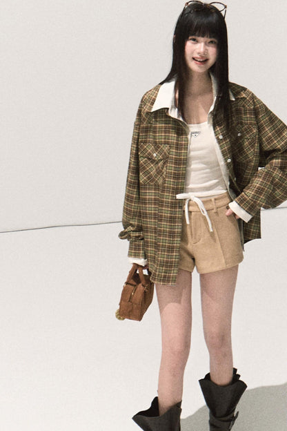 Vintage Striped Texture Two-Piece Shirt