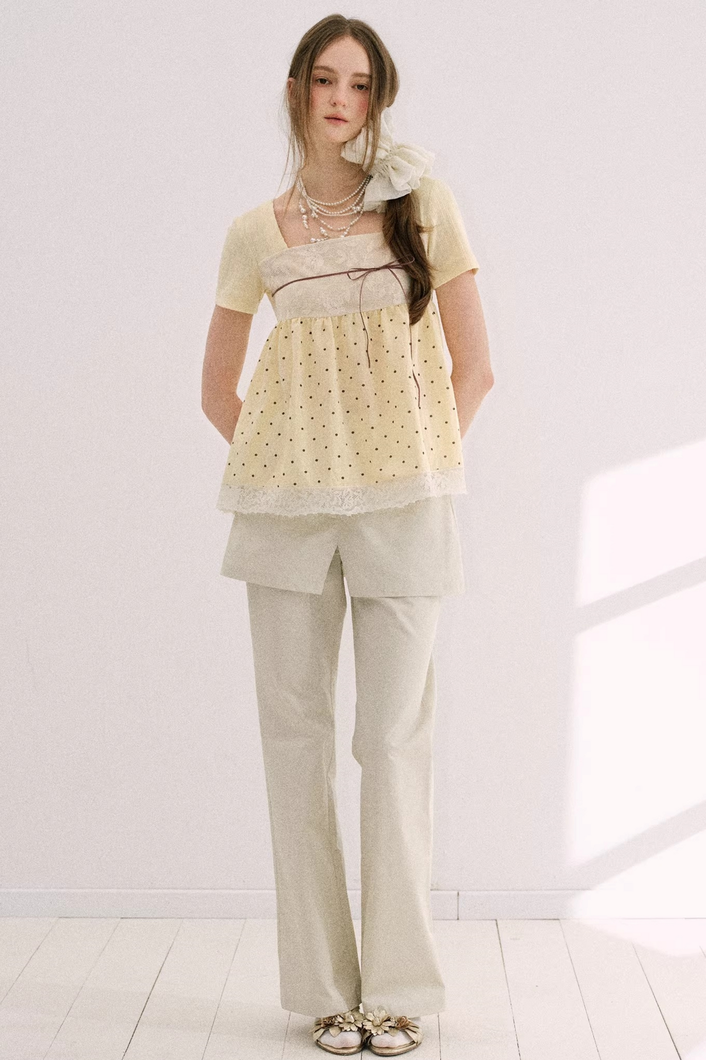 Retro French Babydoll Top