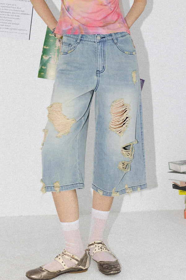 Light Blue Denim Culottes