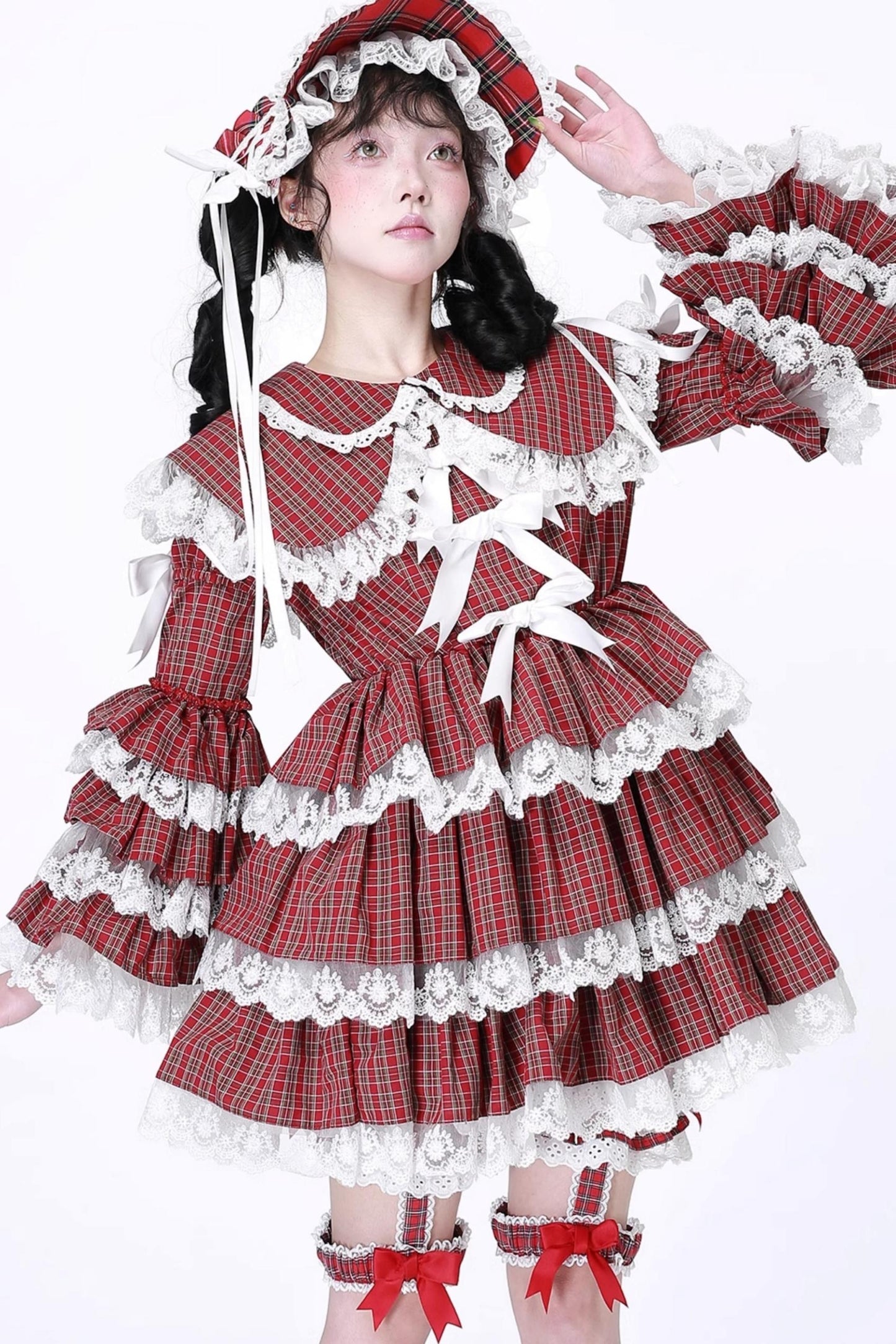 Lolita Style Red Check Dress