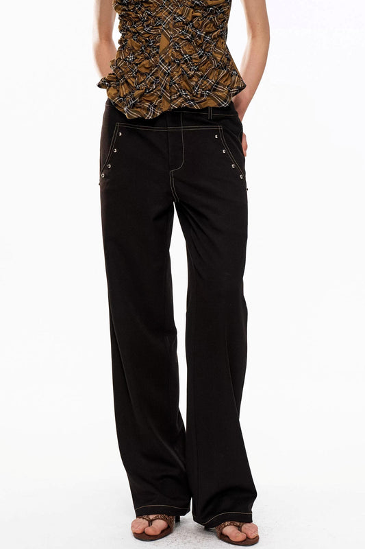Black Studded Punk Pants