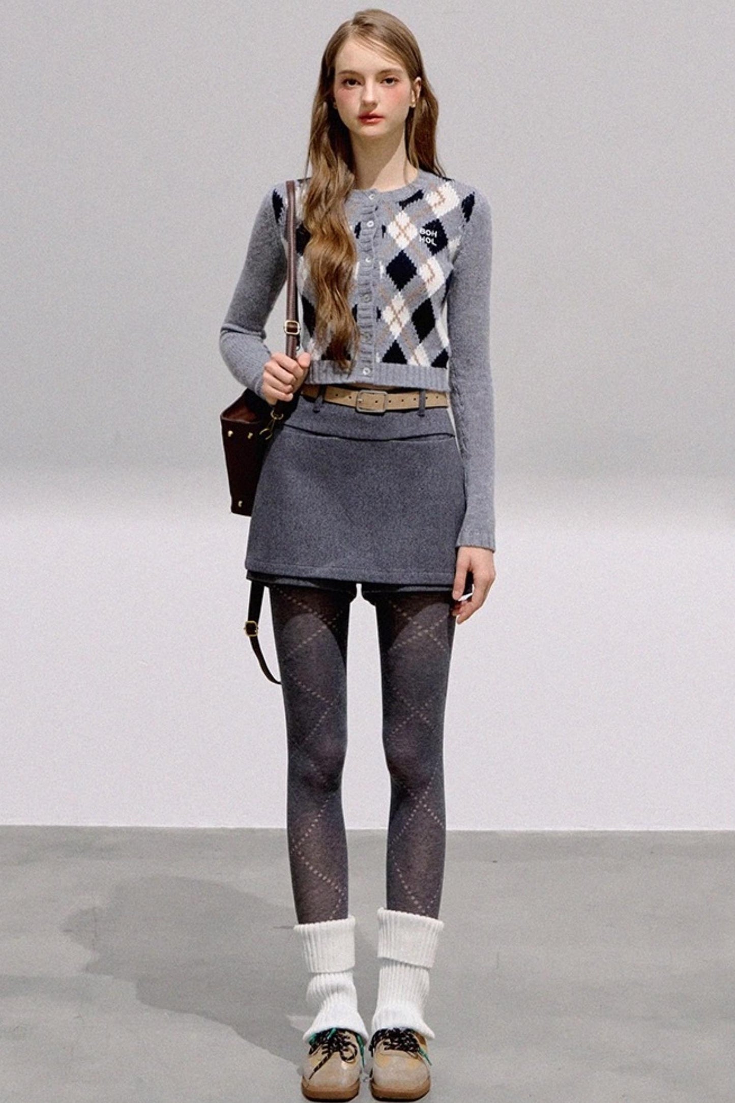 High-End Wool Tweed Skirt