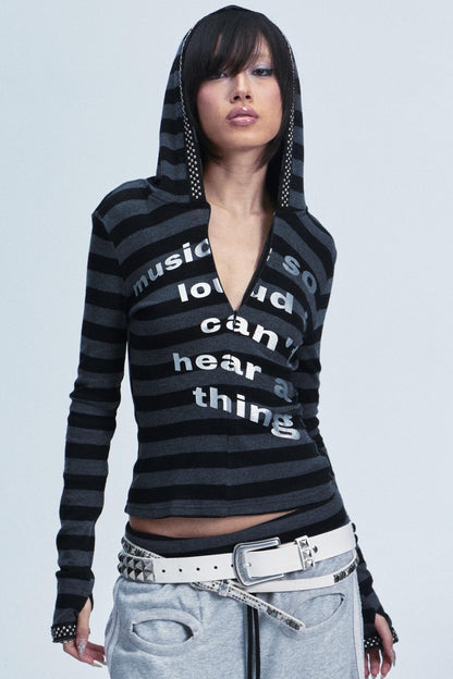 Rivet Striped Top And Shorts Set-Up