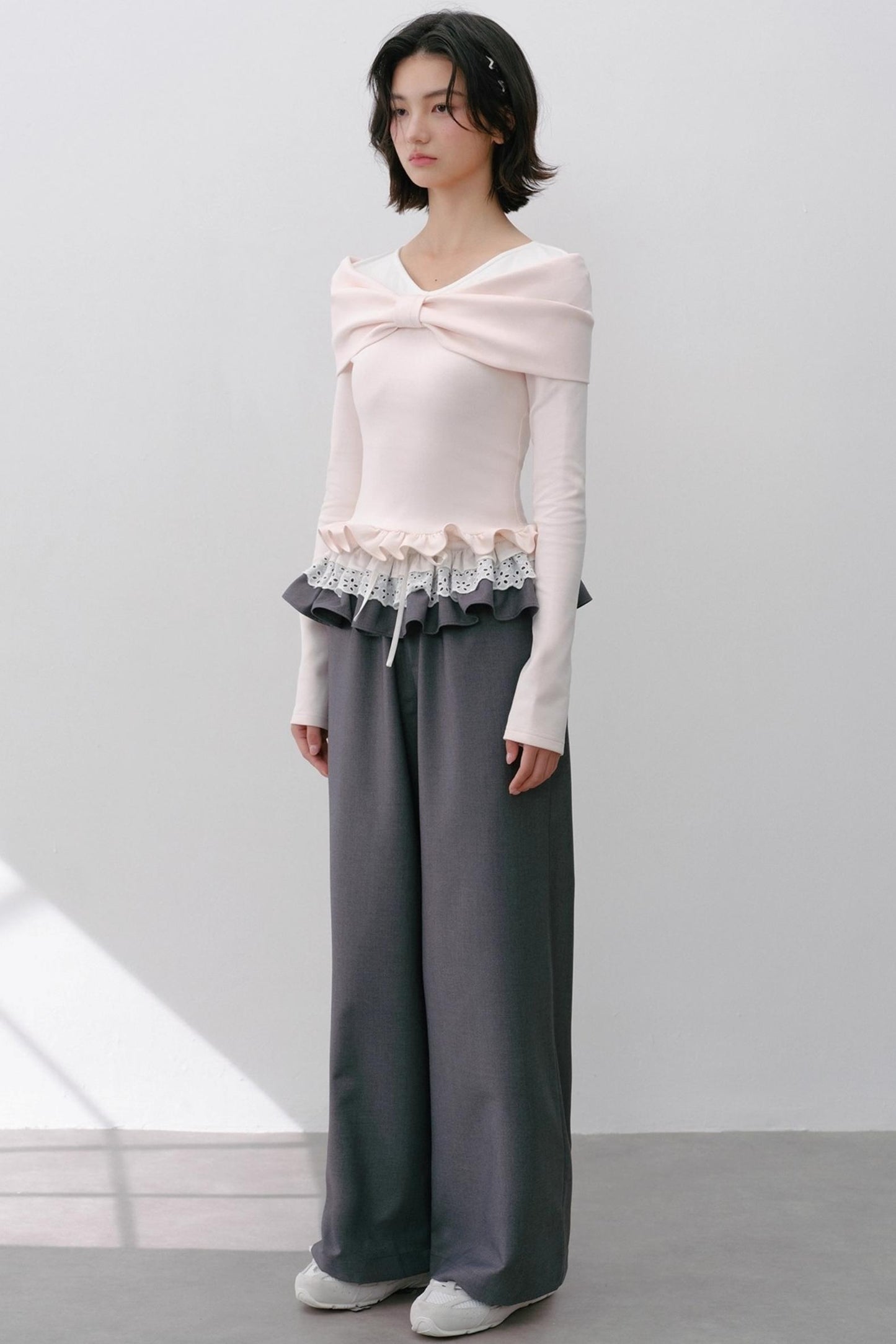 Cherry Blossom Bow Sleeve T-Shirt