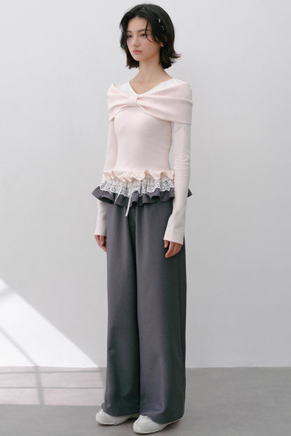 Cherry Blossom Bow Sleeve T-Shirt