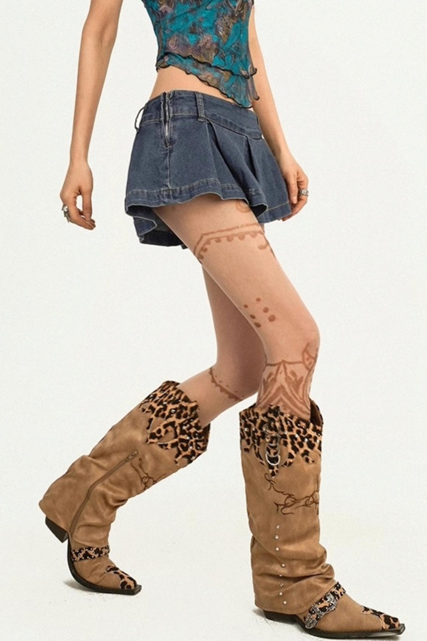 Cool Trendy Denim A-Line Skirt