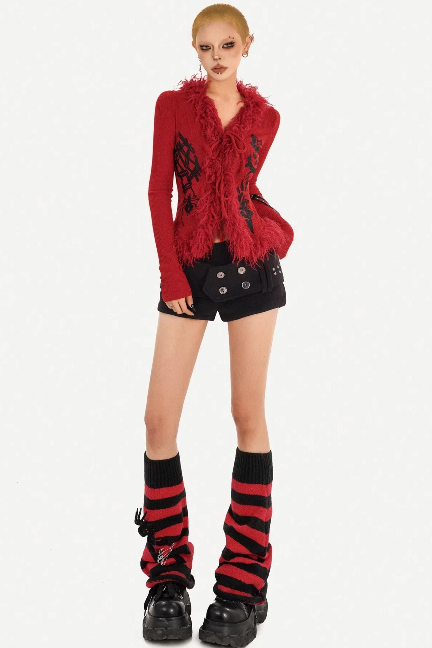 V-Ausschnitt Strickpullover Oberteil