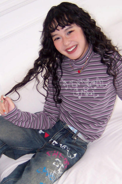 Sugar Melody Striped Long-Sleeved Top