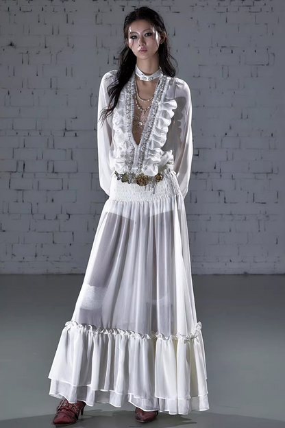 Modernes Palast-Chiffonkleid